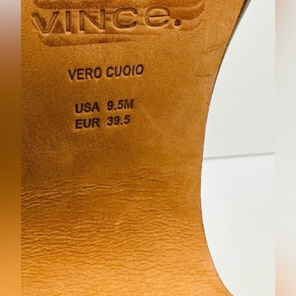 NEW! VINCE NARISSA PLATFORM LEATHER Luxury Heeled Shoes Size 9.5 Black Office - Picture 8 of 12